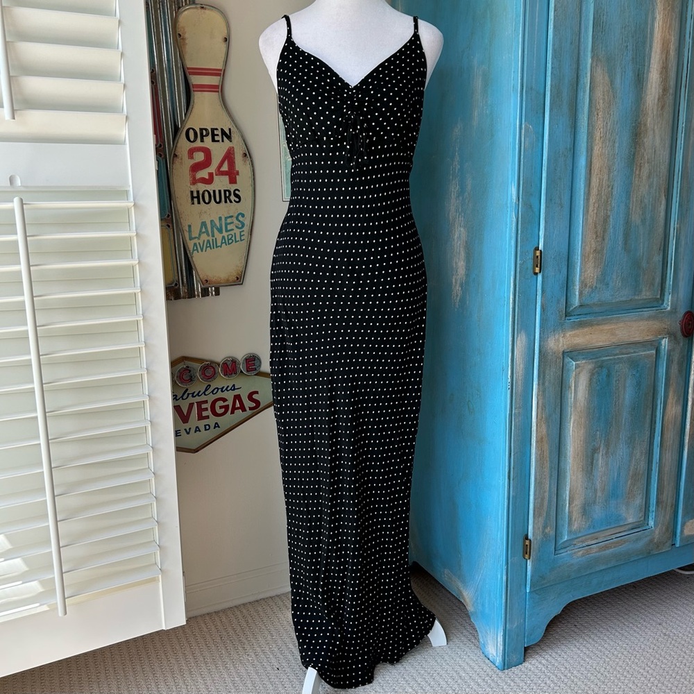 Wild Fable Black and White Polka Dot Maxi Dress